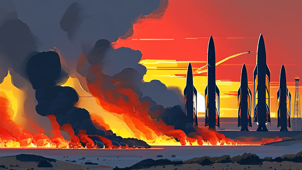 글로벌 정세: 중동 긴장과 북한의 움직임 (illustration 스타일)