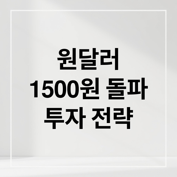 원달러
1500원 돌파
투자 전략 (환율)