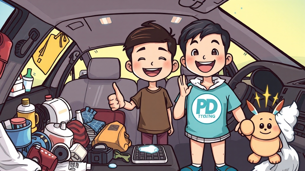 쯔양의 셀프 세차 도전기 (cartoon 스타일)