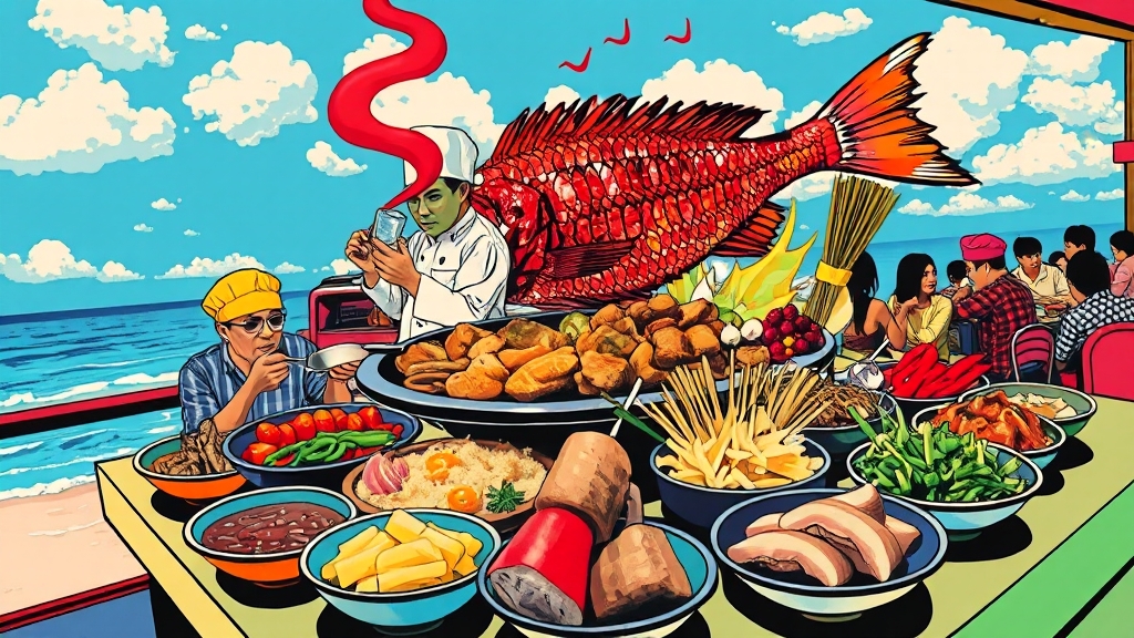 시원한 여름, 맛집은 어디? (popart 스타일)