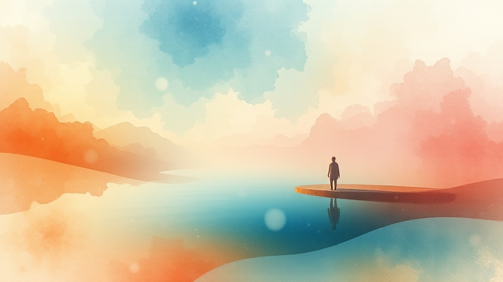 숙박 예약, 간편하게! (watercolor 스타일)