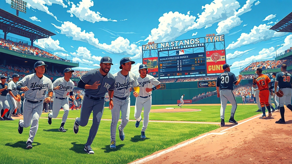 MLB 개막 후, 팀별 순위는? (illustration 스타일)