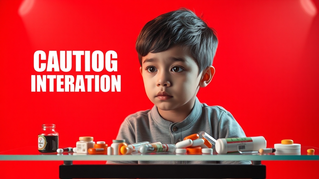 고삼과 약물 상호작용 주의 (realistic 스타일)