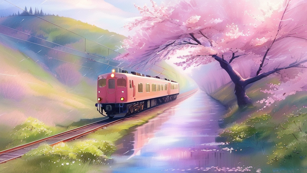 전국 주요 벚꽃 축제 명소 (watercolor 스타일)