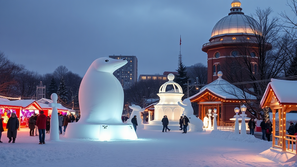 삿포로 눈축제 & 겨울 명소 (realistic 스타일)