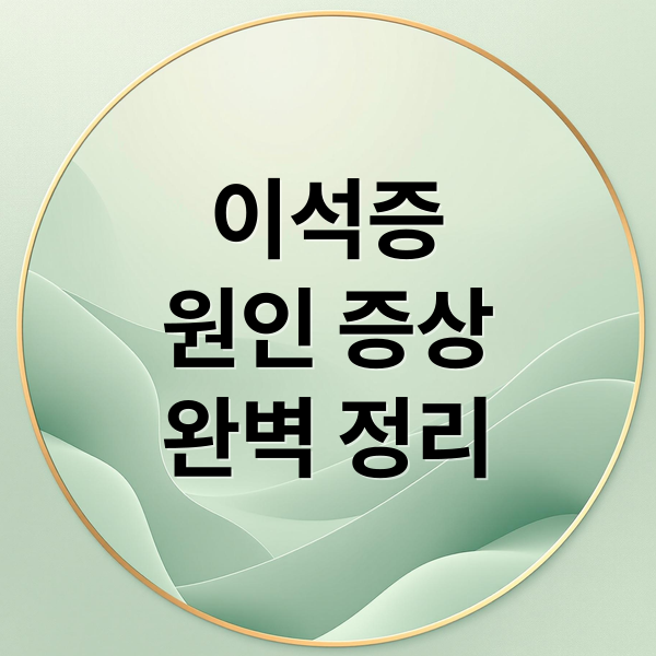 이석증
원인 증상
완벽 정리 (이석증 증상)