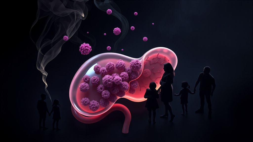 췌장암, 주요 원인과 위험 요인은? (illustration 스타일)