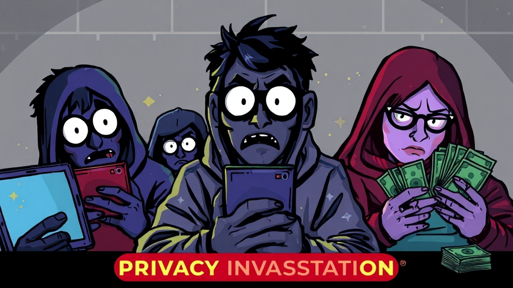 디지털 사생활 침해의 심각성 재고 (cartoon 스타일)