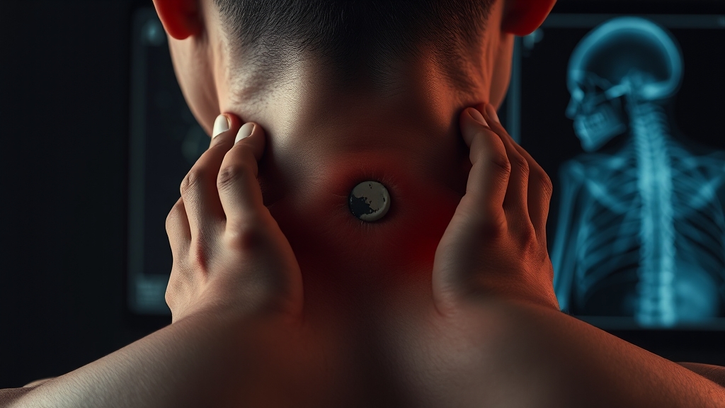 뒷목 멍울, 관련 질환은? (realistic 스타일)