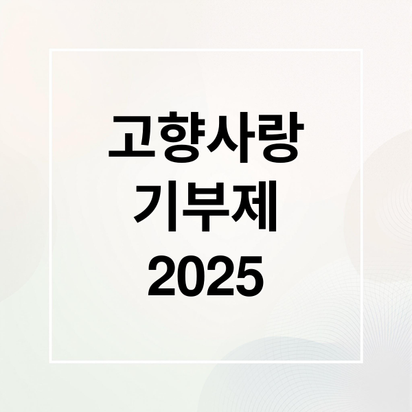 고향사랑
기부제
2025 (고향사랑기부제 연말정산 2025)