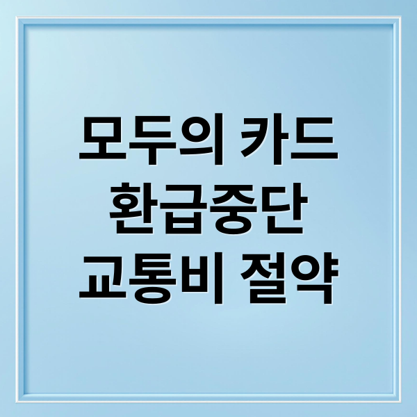 모두의 카드
환급중단
교통비 절약 (모두의 카드 교통비 환급 0원)