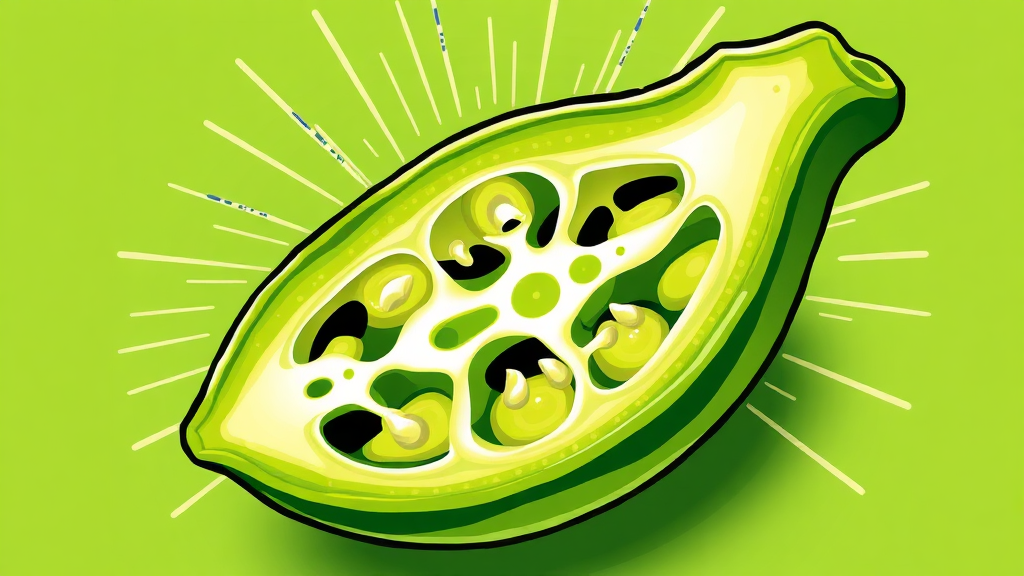 오크라의 주요 영양 성분은? (illustration 스타일)