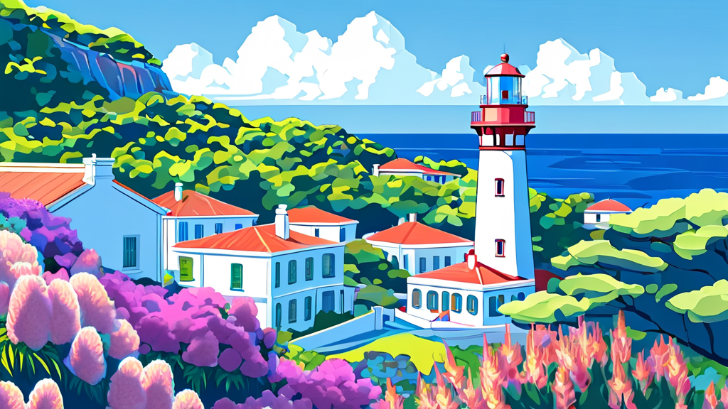 태종대 주변 가볼 만한 명소: 등대, 사찰, 그리고 숨겨진 보석 (cartoon 스타일)