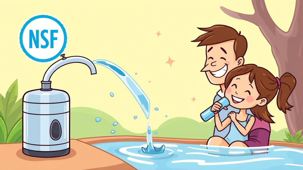 NSF 인증 정수기, 선택이 아닌 필수 (cartoon 스타일)