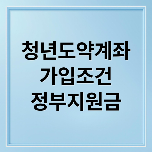 청년도약계좌
가입조건
정부지원금 (청년도약계좌 정부 기여금 조건)