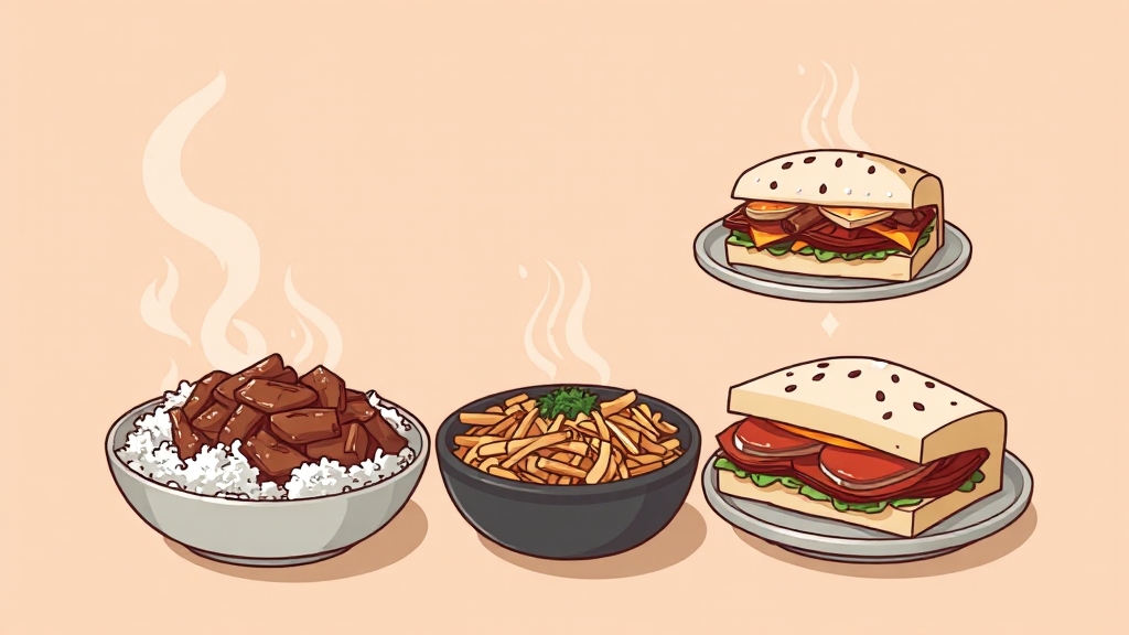 남은 고기 활용법 (illustration 스타일)