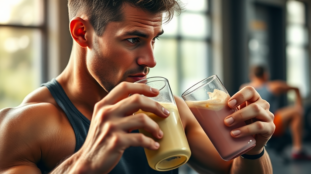 나에게 맞는 단백질 음료 찾기 (realistic 스타일)