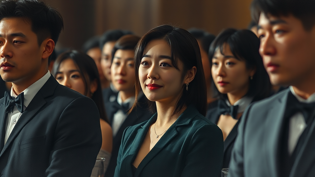 무거웠던 시상식 분위기 (watercolor 스타일)