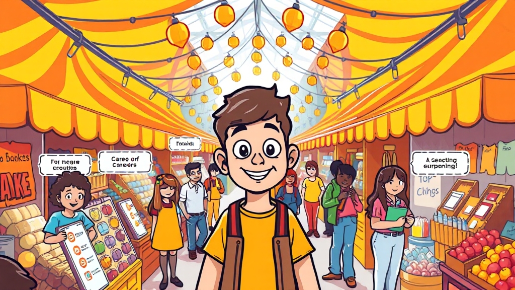 구인구직의 시작 (cartoon 스타일)