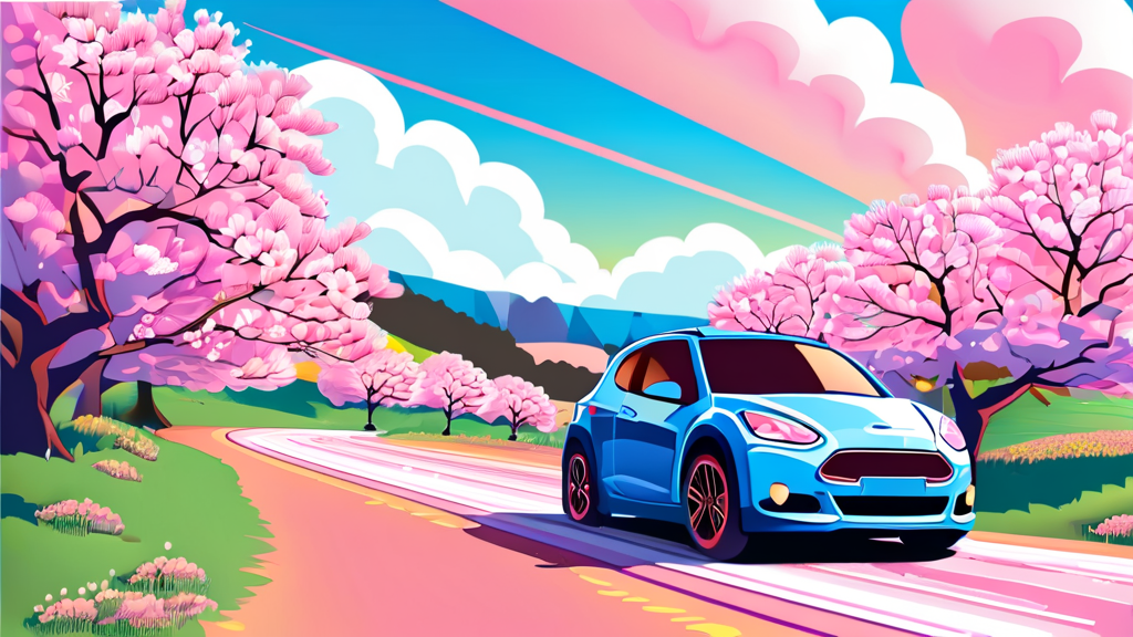 환상적인 벚꽃 경험을 위한 제주 여행 준비 (cartoon 스타일)