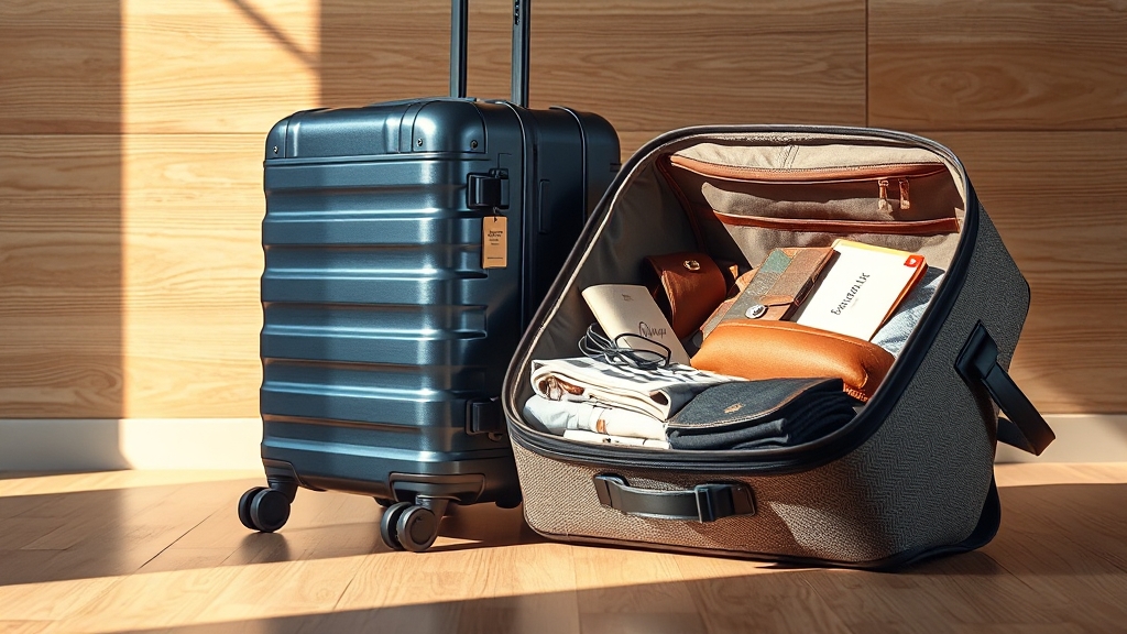 캐리어 종류별 특징 비교 (realistic 스타일)