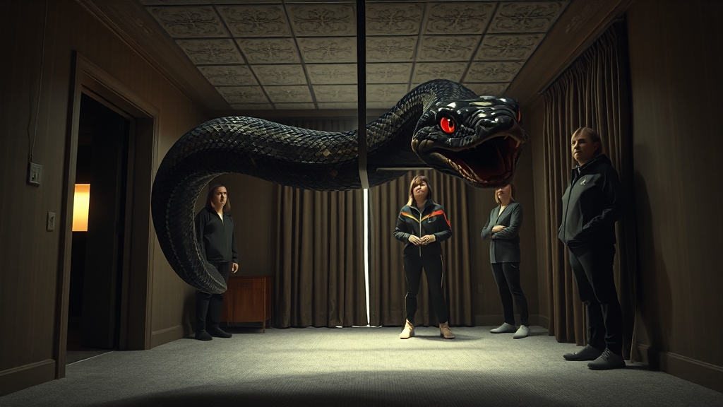 아파트 뱀 출현 소동 (realistic 스타일)