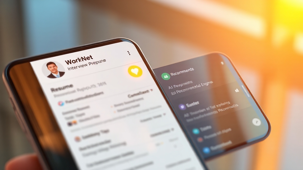 워크넷 핵심 기능 및 활용법 (realistic 스타일)