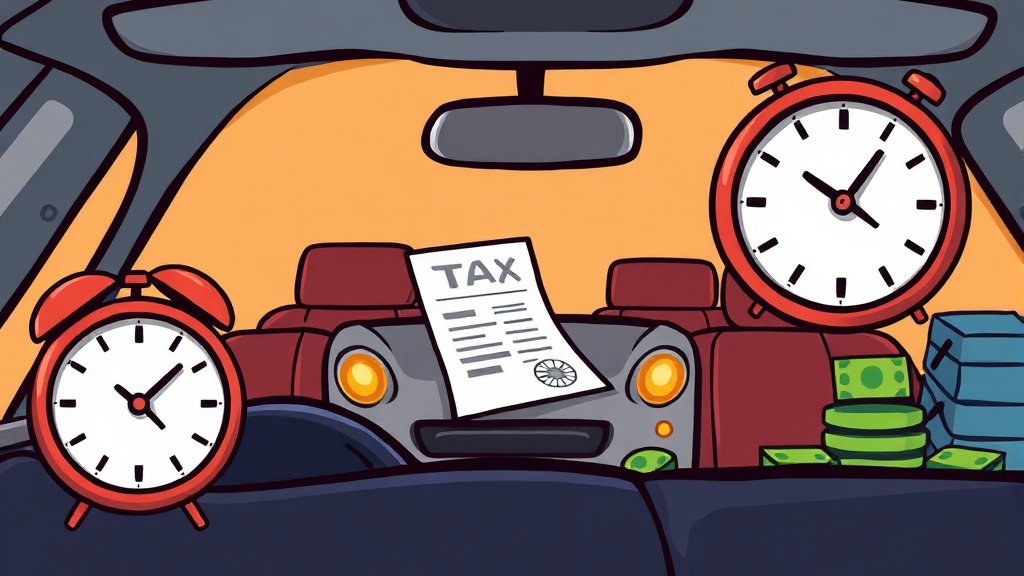 자동차세 납부 시 주의사항 (cartoon 스타일)