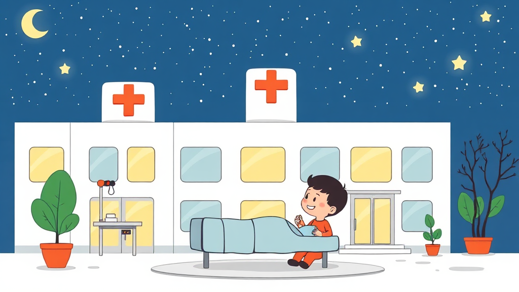 똑닥 앱으로 달빛어린이병원 이용하기 (cartoon 스타일)