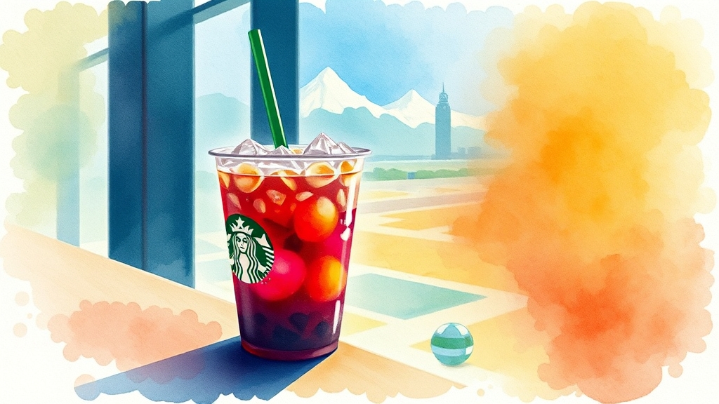 스타벅스 메뉴와 가격 (watercolor 스타일)