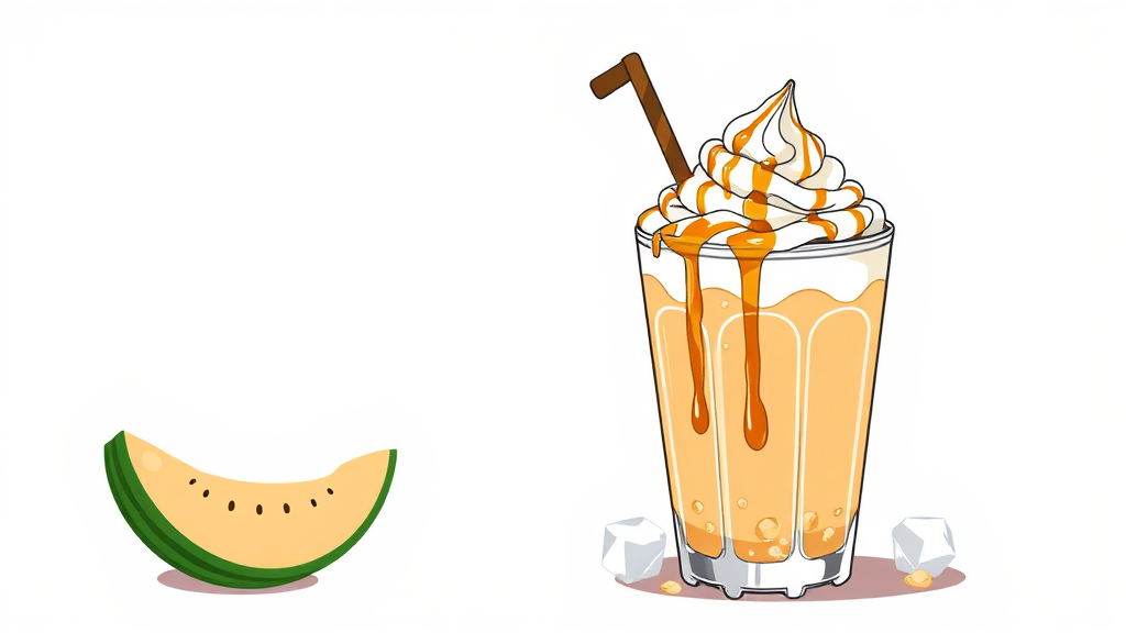 멜론 라떼 관련 FAQ 및 주문 꿀팁 (illustration 스타일)