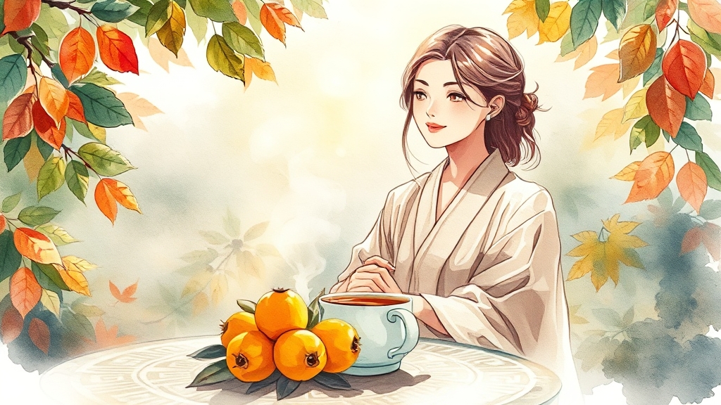 기침 완화, 비파가 답? (watercolor 스타일)