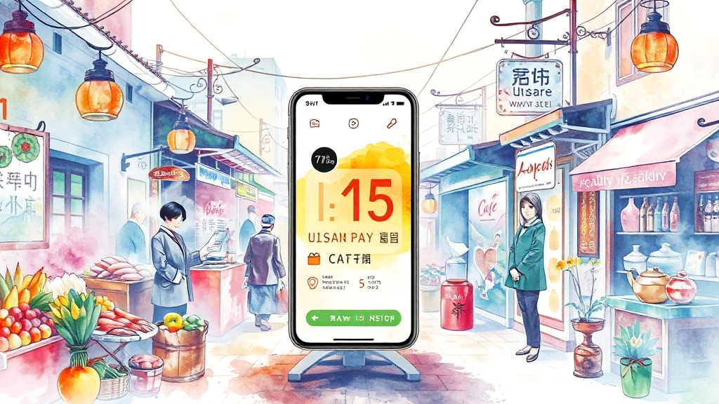 울산페이 사용처: 종류별 안내 (watercolor 스타일)