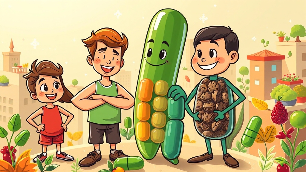 코큐텐, 함께 먹으면 좋은 영양소는? (cartoon 스타일)