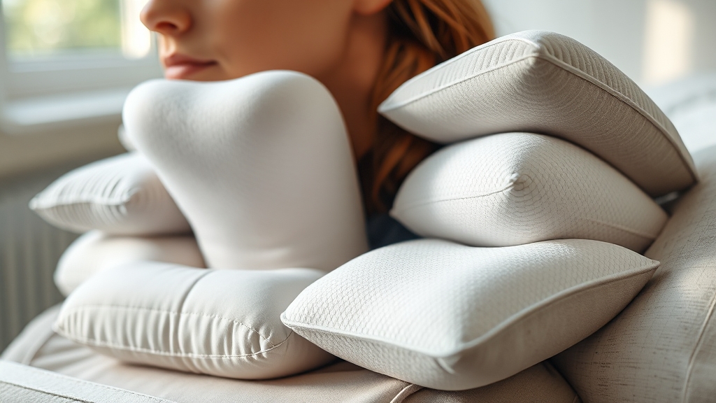 경추베개 소재별 장단점 분석 (realistic 스타일)