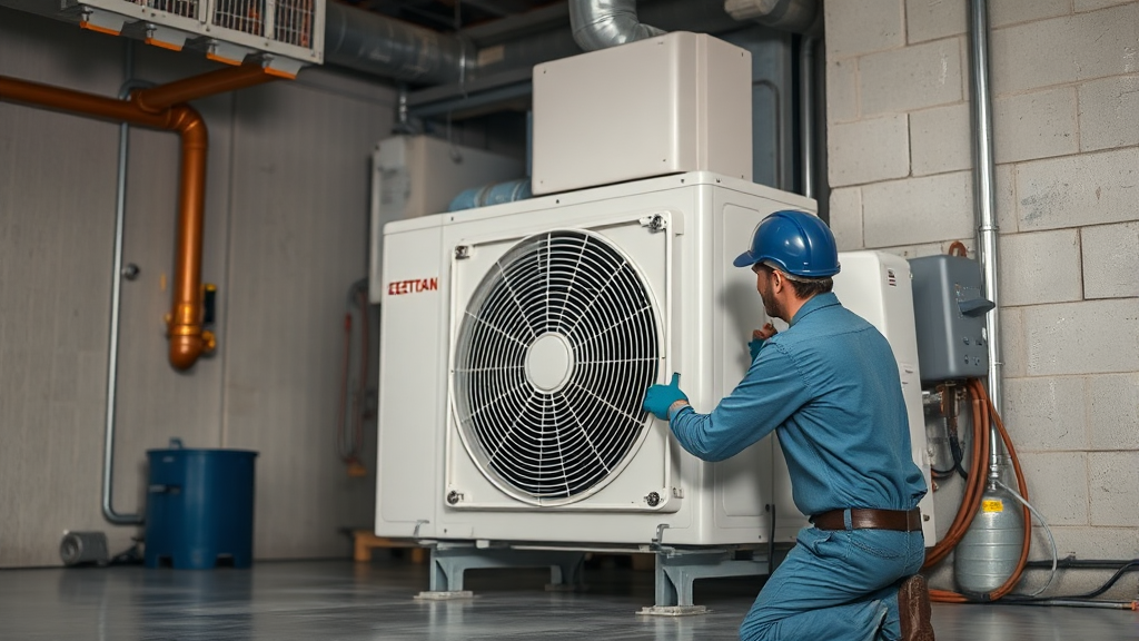 전문가의 손길로 안전하게! 에어컨 이전 설치 과정 (realistic 스타일)