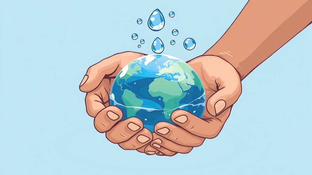 지속적인 물 절약, 필수! (illustration 스타일)