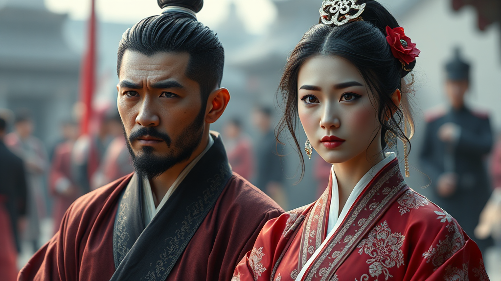 인물 관계도 & 갈등 (realistic 스타일)