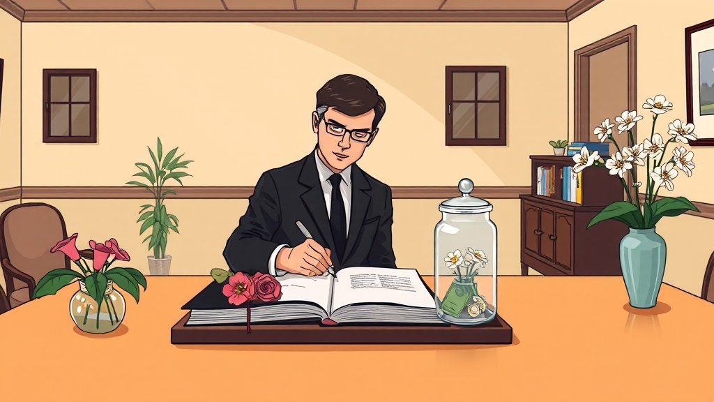 장례식장 조문 절차 (cartoon 스타일)