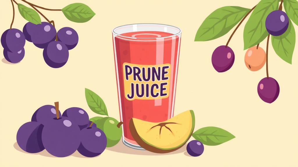 푸룬 주스 외 변비 개선을 위한 대안은? (illustration 스타일)