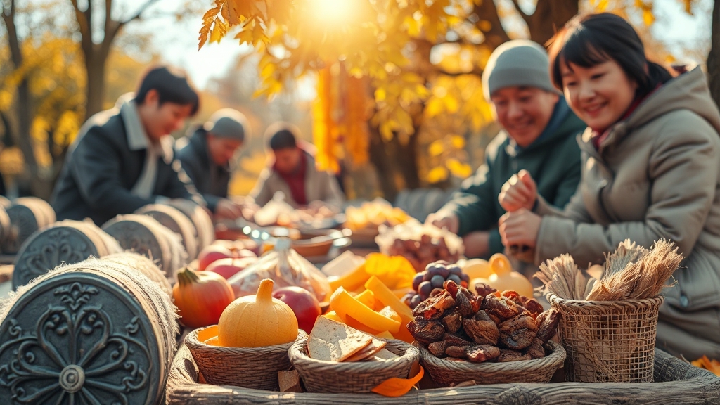 성묘 음식 준비: 기본 정보 (realistic 스타일)