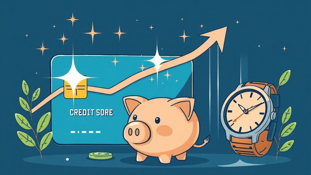 신용점수 관리, 이것만은 꼭! (illustration 스타일)