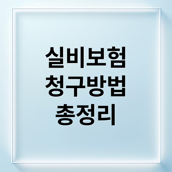 실비보험
청구방법
총정리 (의료실비 보험 청구)