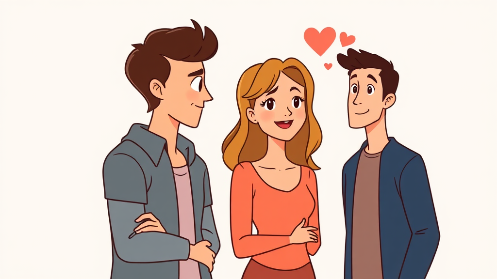 러브라인의 시작: 누가 누구에게 끌릴까? (cartoon 스타일)