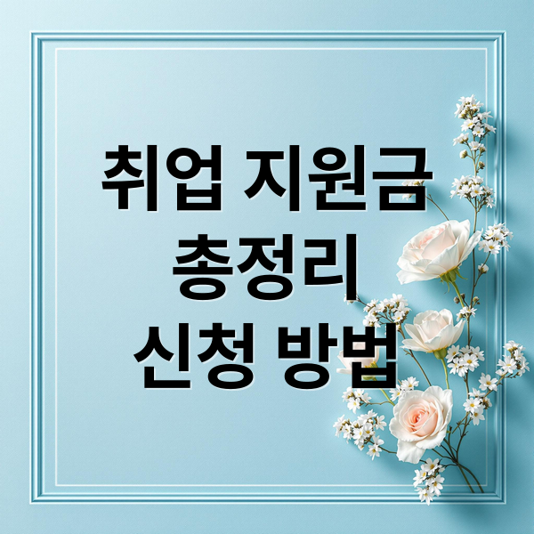 취업 지원금
총정리
신청 방법 (취업 지원금 놓치지 않는 신청 가이드 총정리)
