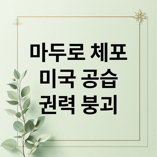 마두로 체포
미국 공습
권력 붕괴 (베네수엘라 마두로 체포 2026)