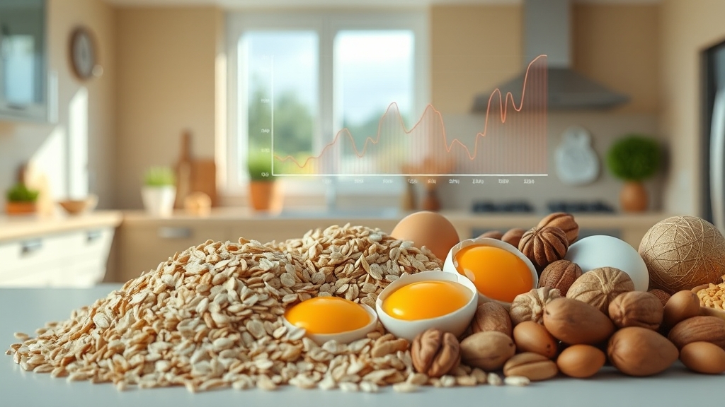 아침 식사가 혈당에 미치는 영향 (realistic 스타일)