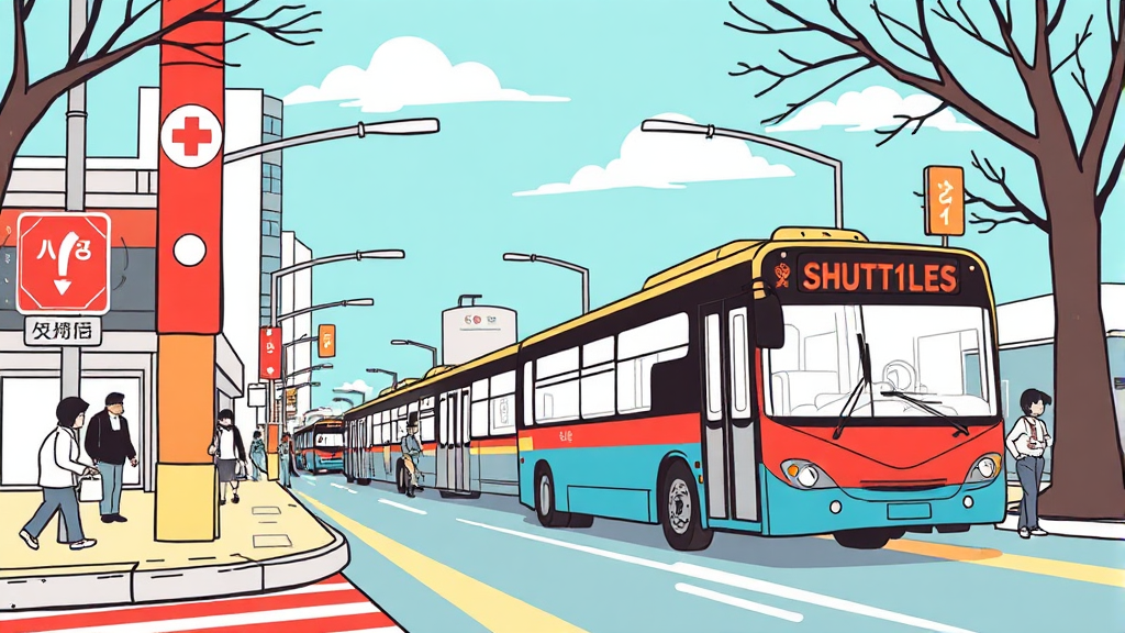 무료 셔틀버스 운영 정보 (illustration 스타일)