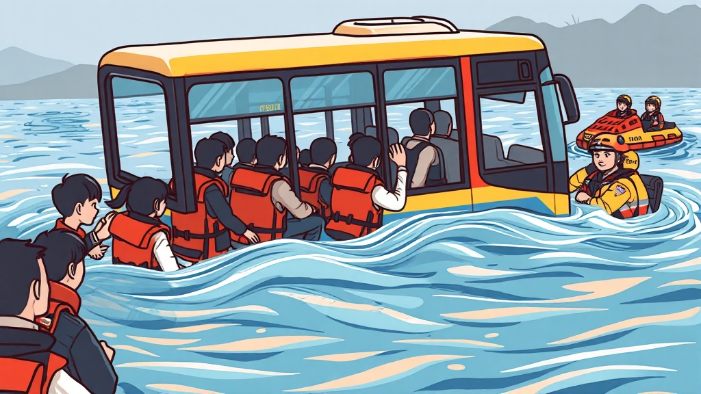 구조 과정 및 승객 행동 요령 (cartoon 스타일)