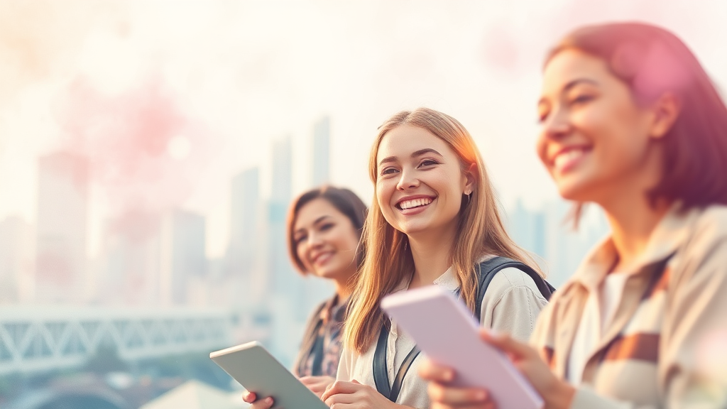 청년 일자리 지원 강화 (watercolor 스타일)